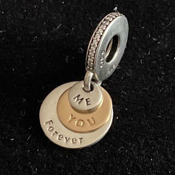 Pandora Silver and Gold Necklace Charm - Picture 1 of 4